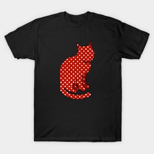 Red Polkadot Cat T-Shirt